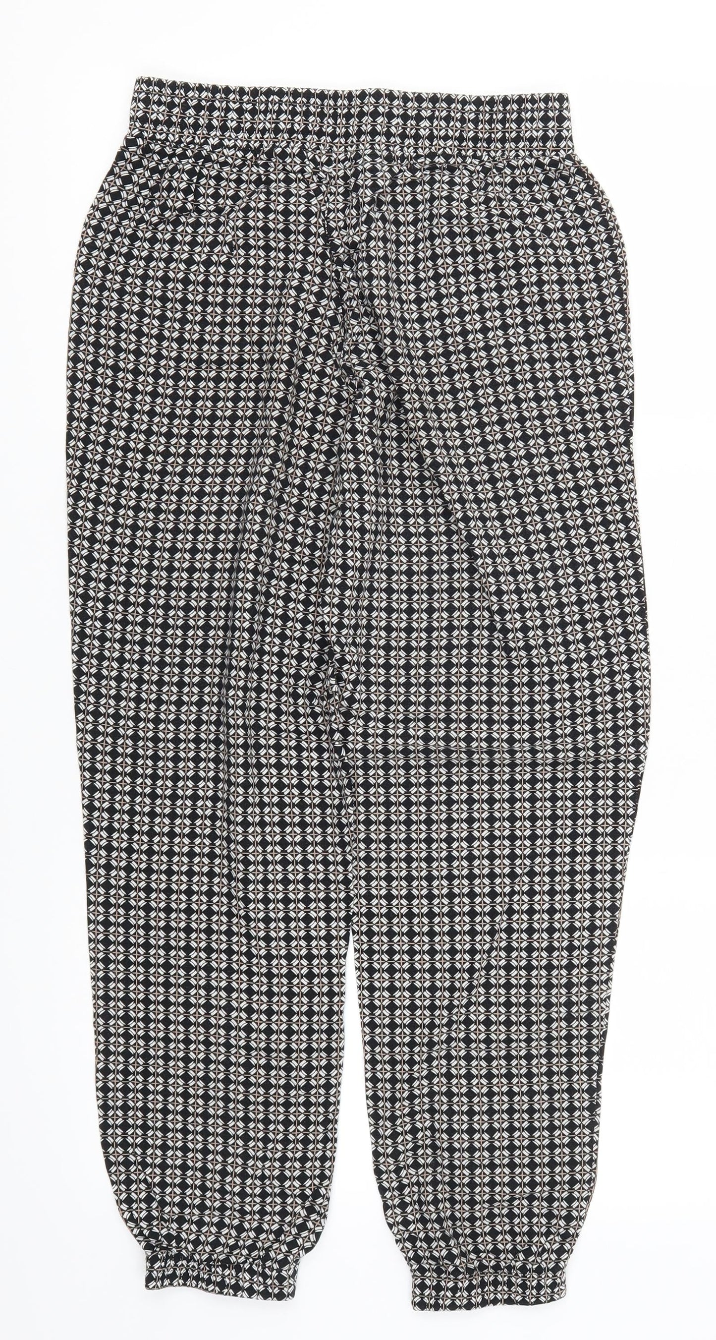 F&F Womens Grey Geometric  Trousers  Size 8 L26 in