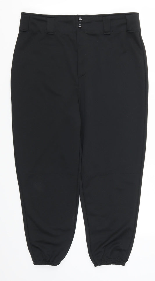 Augusta Womens Black   Cropped Trousers Size L L23 in