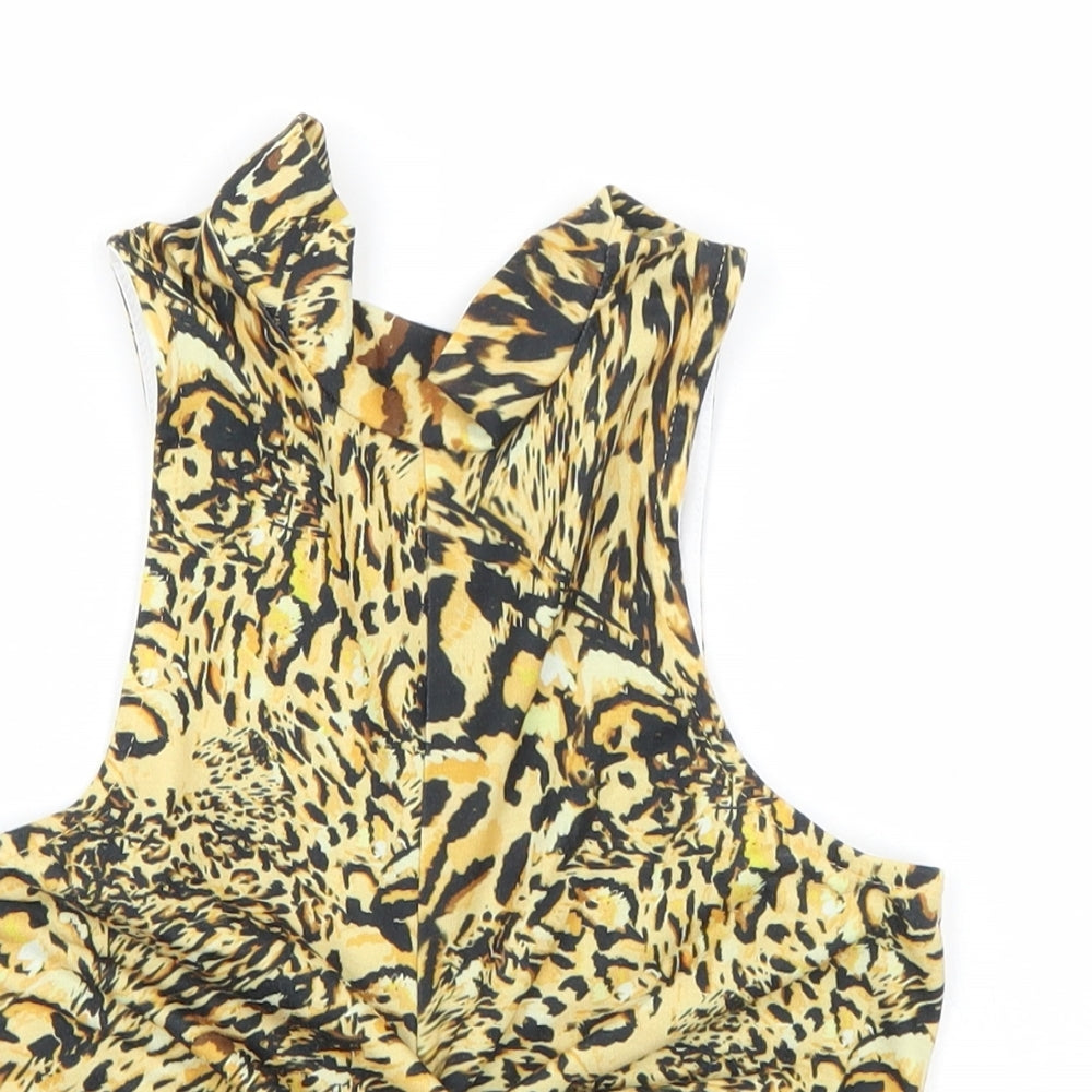 ASOS Womens Yellow Animal Print  Basic Tank Size 8