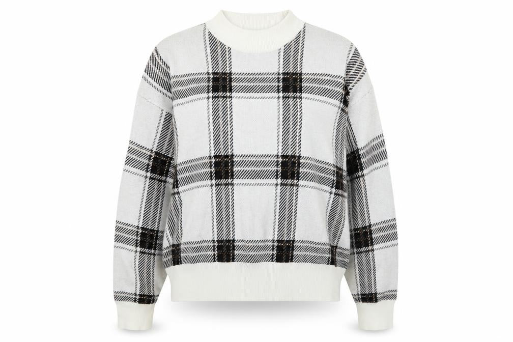 Newlook Womens White Check  Pullover Jumper Size M