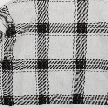 Brand and care label for New Look women’s white check jumper, size M