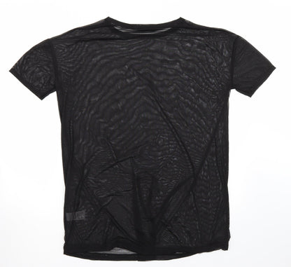 Back view of Missguided women’s black basic t-shirt, size UK 8