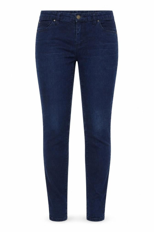 Front view of DENIM CO women’s blue skinny jeans, size UK 6, 33-inch leg