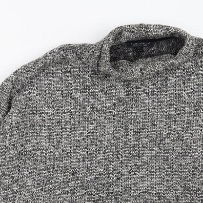 Close-up detail of Topshop women’s grey jumper, size UK 6