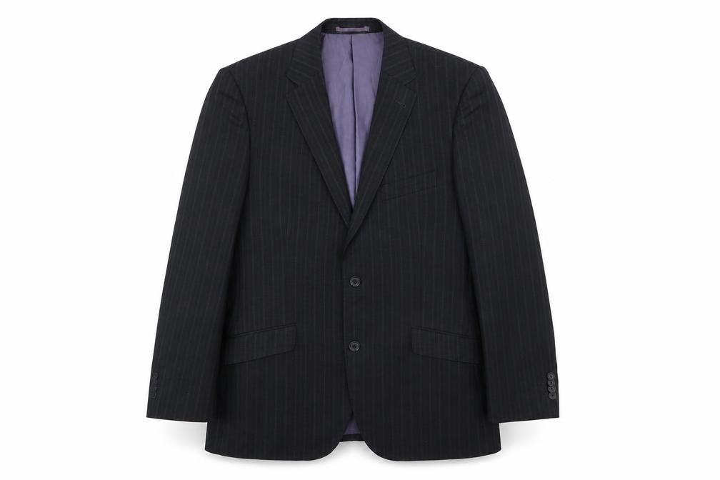George Mens Blue Striped  Jacket Suit Jacket Size 40