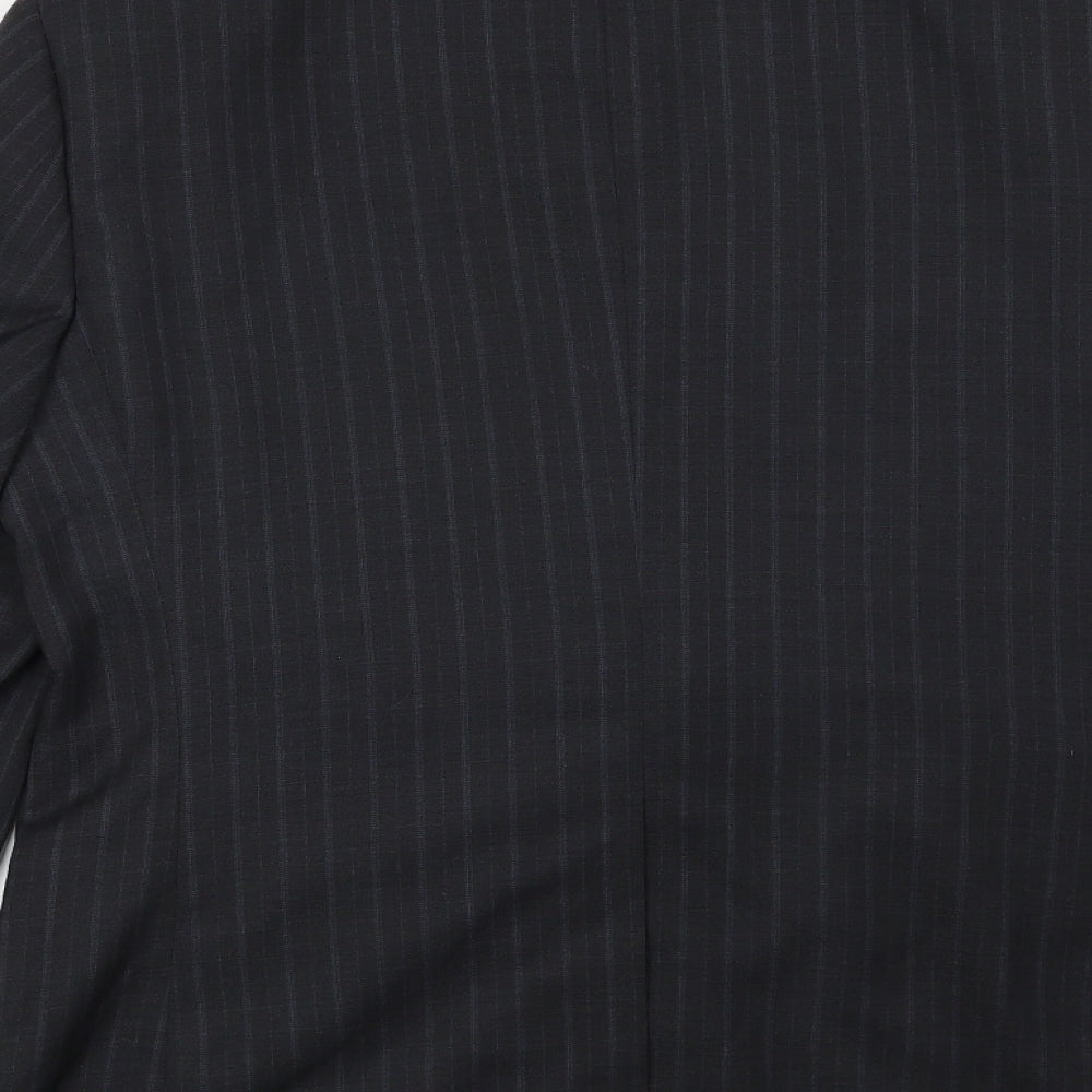 George Mens Blue Striped  Jacket Suit Jacket Size 40