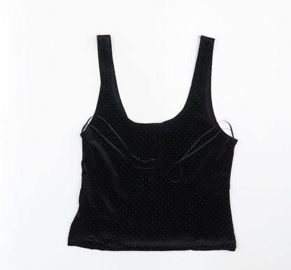 Additional front view of Miss Selfridge women’s black cropped blouse, size UK 8