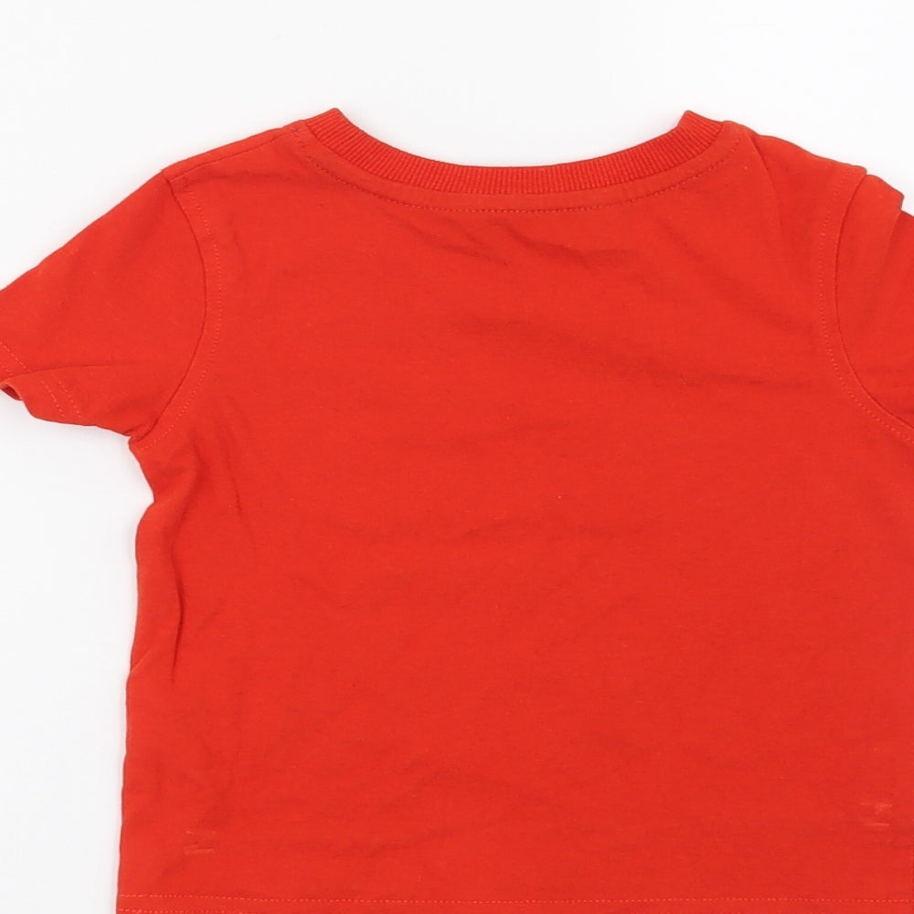 George Boys Red   Basic T-Shirt Size 12-18 Months  - Tiger