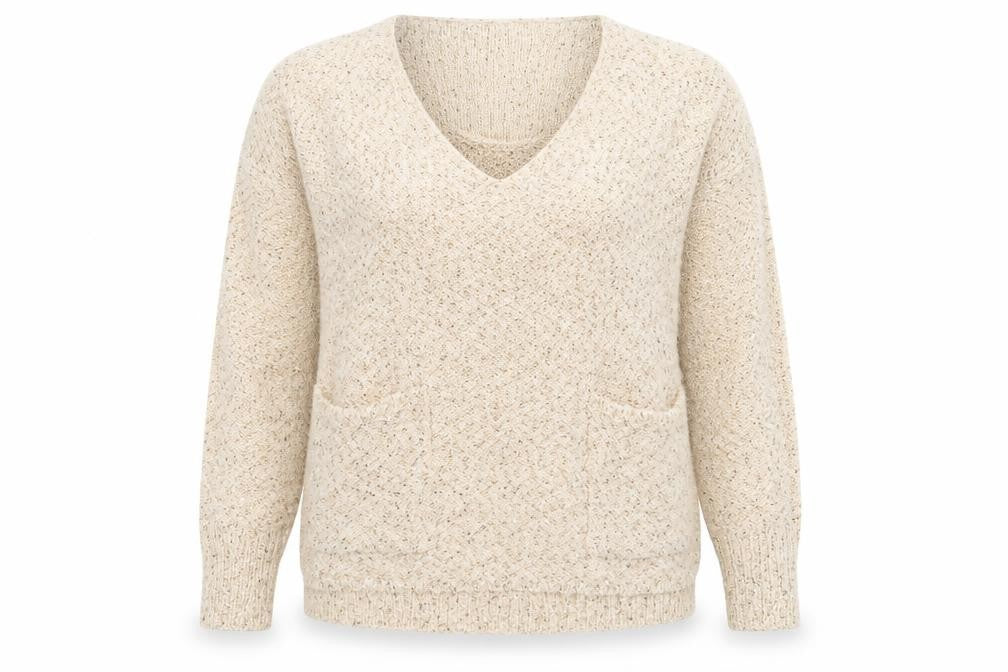 SWEEWE Womens Beige  Knit Pullover Jumper One Size