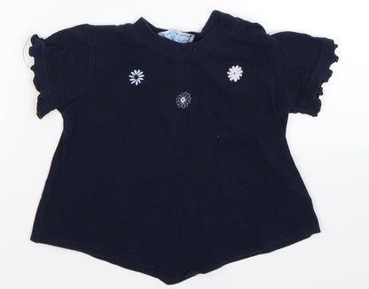 Additional front view of Pampolina girls’ blue floral jumper, size 3, years