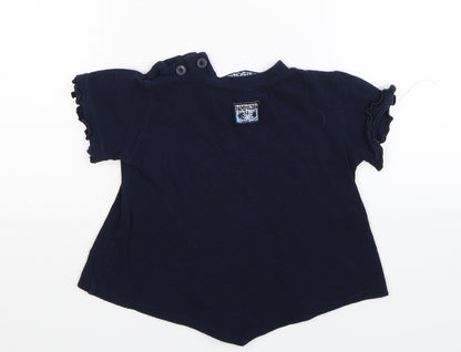 Back view of Pampolina girls’ blue floral jumper, size 3, years