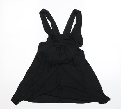 Back view of Aqua women’s black basic blouse, size S