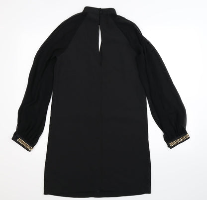 Back view of Miss Selfridge women’s black mini, size UK 10