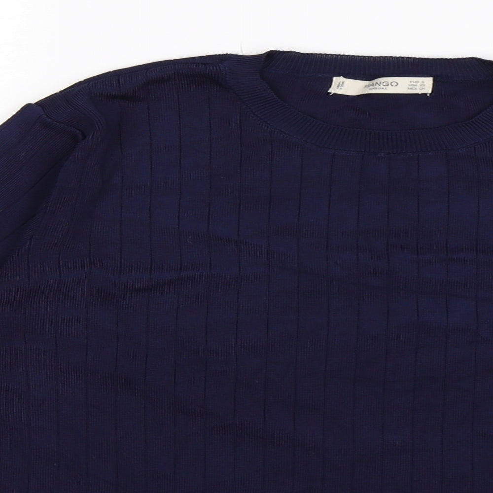 Mango Womens Blue  Knit Pullover Jumper Size S