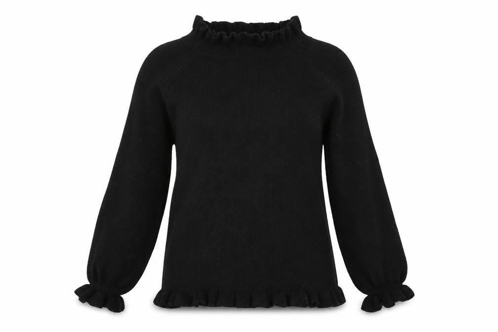 Kayla Womens Black  Knit Pullover Jumper Size M
