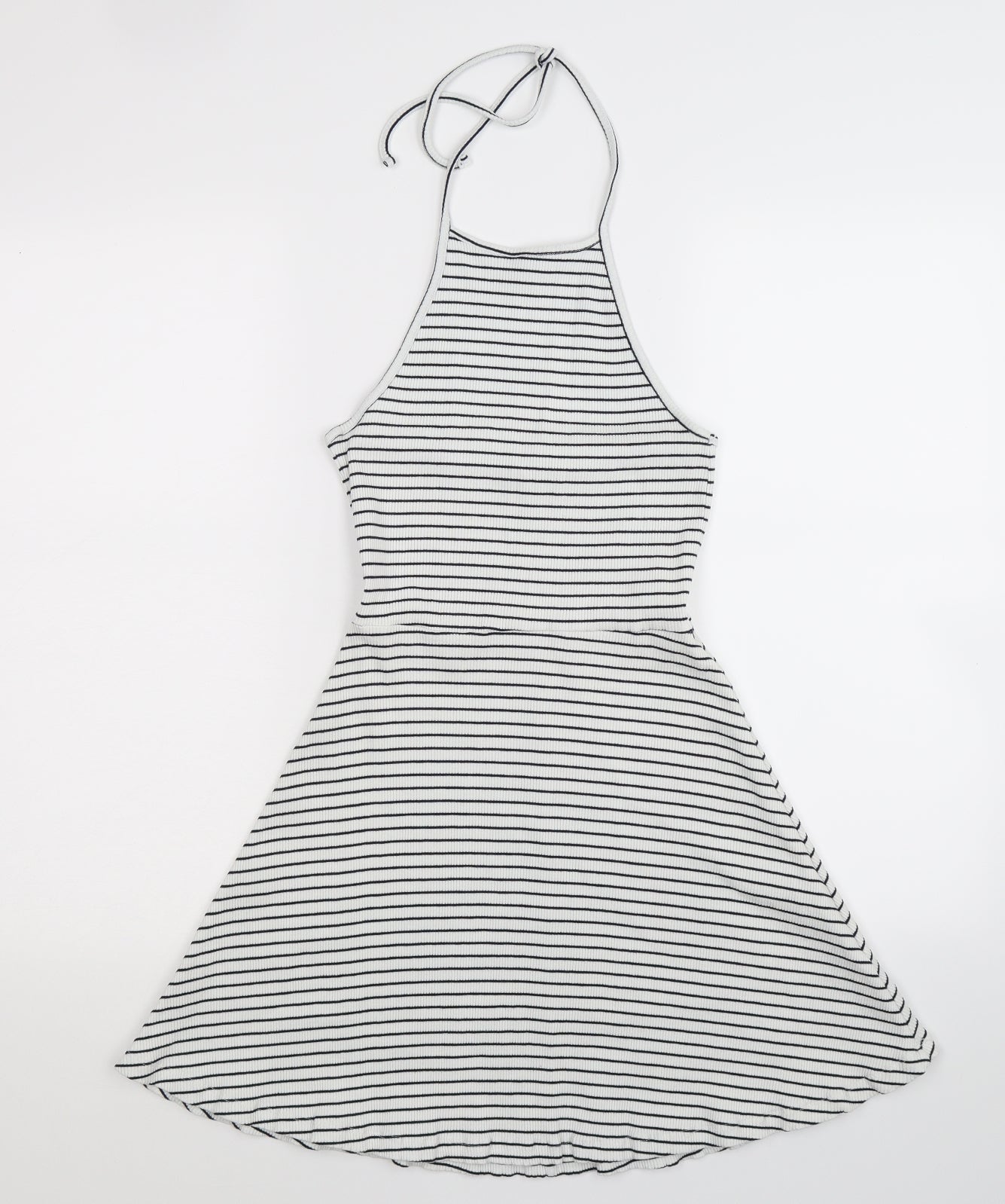 ASOS Womens White Striped  Fit & Flare  Size 8