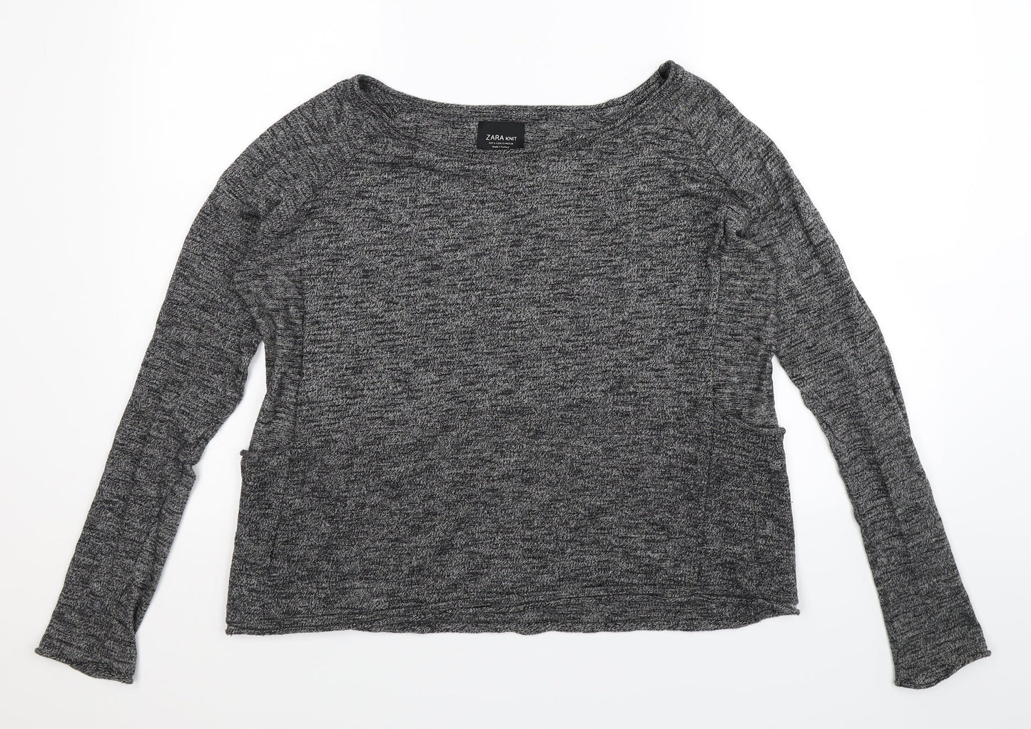 Zara Womens Grey  Knit Pullover Jumper Size S
