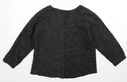 Back view of Topshop women’s black knit jumper, size UK 8