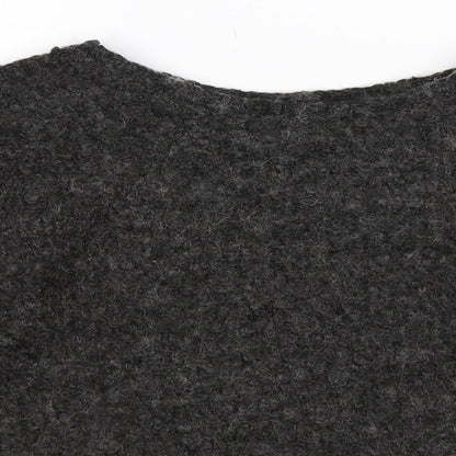 Close-up detail of Topshop women’s black knit jumper, size UK 8