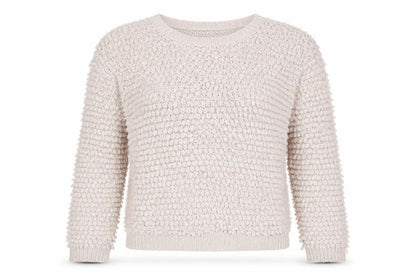 Front view of Dorothy Perkins women’s white knit jumper, size UK 12