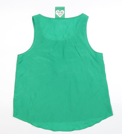 Back view of Atmosphere women’s green basic t-shirt, size UK 16