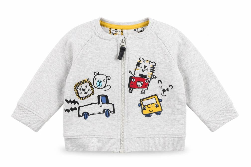 Nutmeg Boys Grey  Jersey Track Jacket Jacket Size 6-9 Months