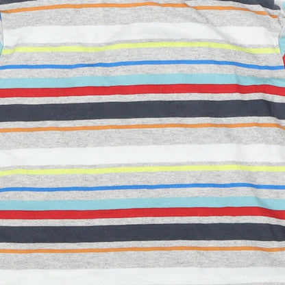 Brand and care label for Nutmeg Baby Multicoloured Striped Basic T-Shirt, size 9-12, Months