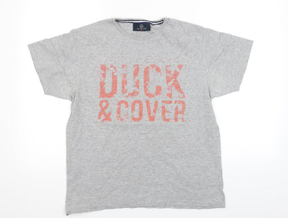 Additional front view of Duck and Cover women’s grey basic t-shirt, size M