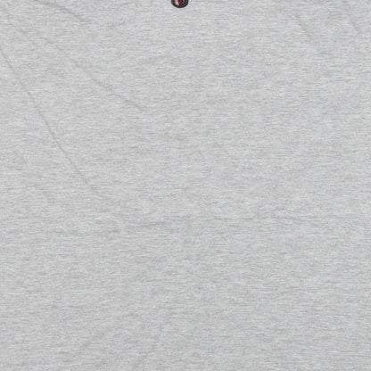 Brand and care label for Duck and Cover women’s grey basic t-shirt, size M