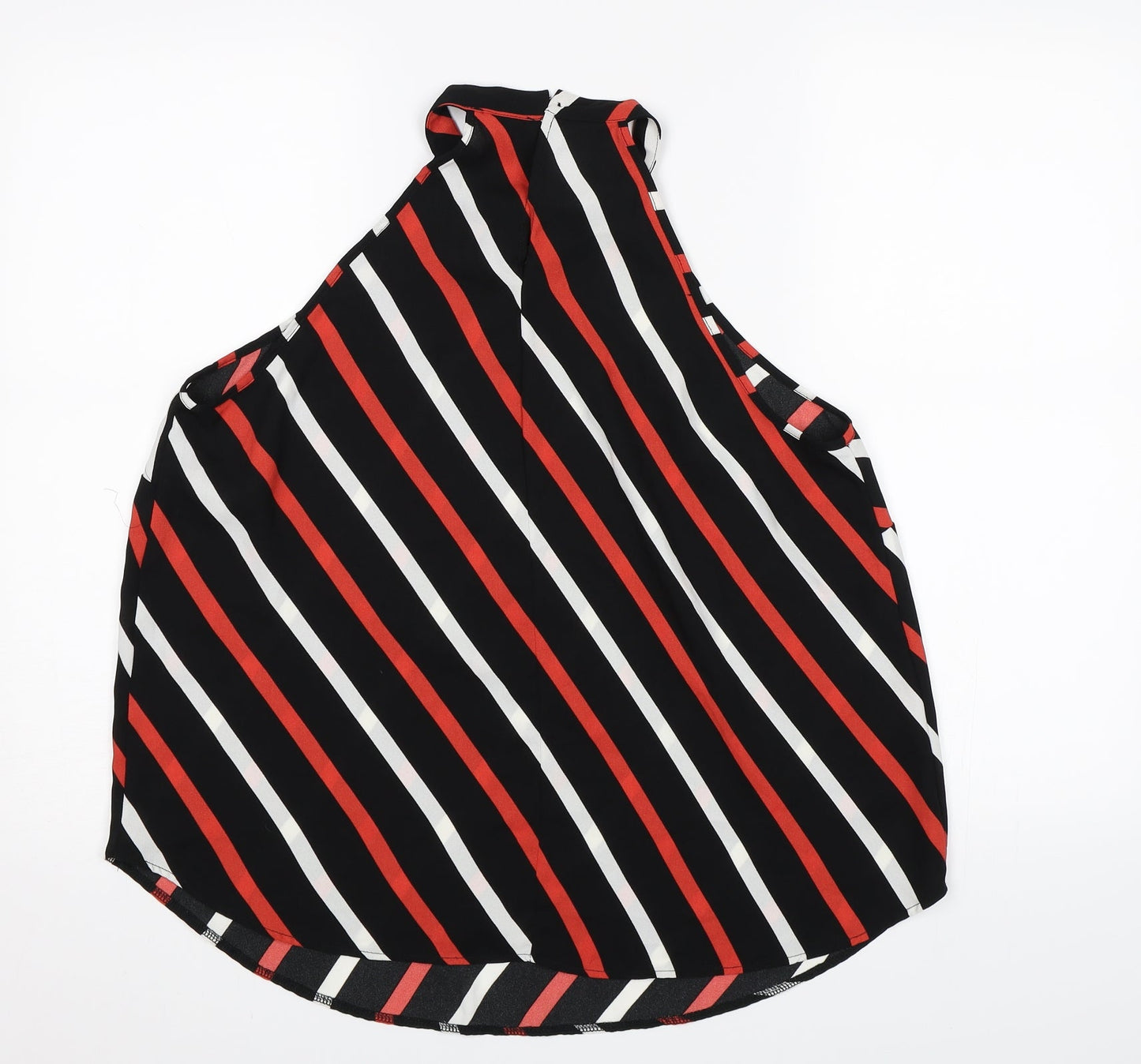 George Womens Black Striped Chiffon Basic Blouse Size 12