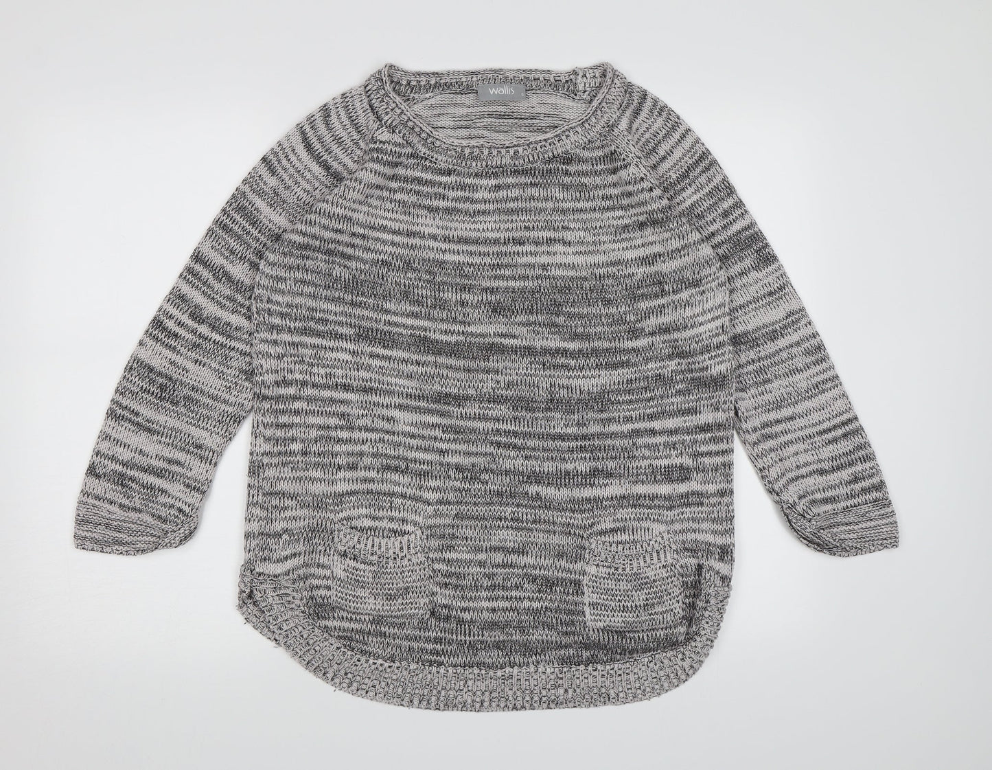 Wallis Womens Grey  Knit Pullover Jumper Size S