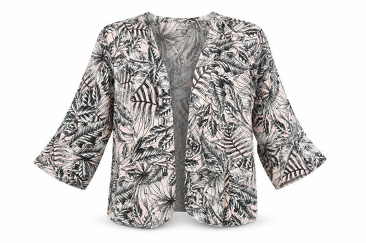 Front view of Dorothy Perkins women’s pink floral cardigan jumper, size UK 10