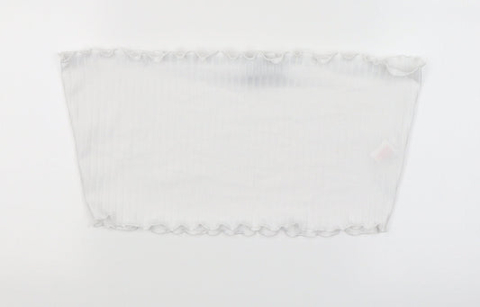 PRETTYLITTLETHING Womens White   Cropped Blouse Size 14