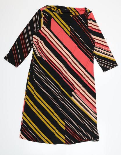 Next Womens Pink Striped  A-Line  Size 12  - stretch fabric