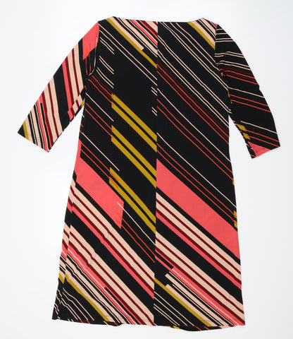 Next Womens Pink Striped  A-Line  Size 12  - stretch fabric