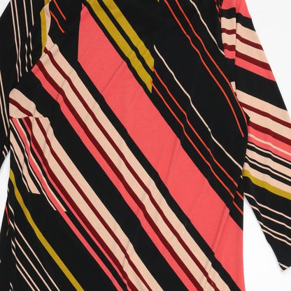 Next Womens Pink Striped  A-Line  Size 12  - stretch fabric