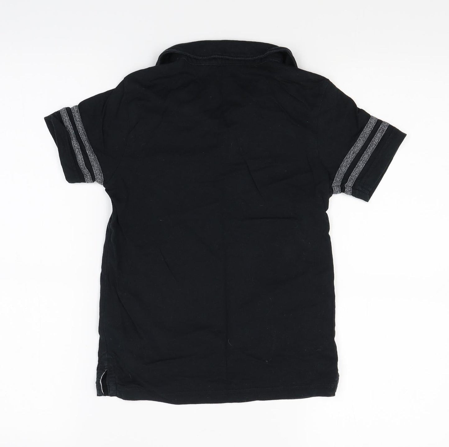 George Boys Black   Basic Polo Size 7-8 Years  - Applique