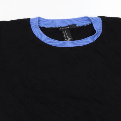 Close-up detail of Forever 21 women’s black jumper, size M
