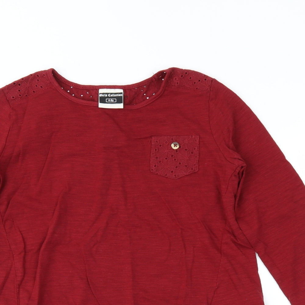 girls colllection Girls Red   Basic Casual Size 4-5 Years