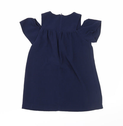 Back view of Next girls’ blue pullover casual, size 7, years