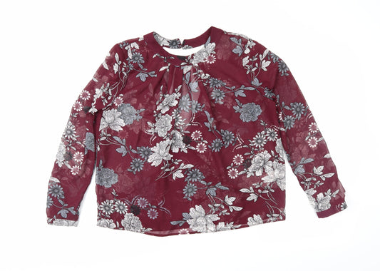 Atmosphere Womens Red Floral  Wrap Blouse Size 14