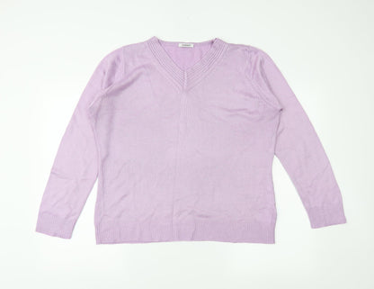 Additional front view of Damart women’s purple jumper, size UK 14