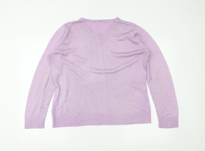 Back view of Damart women’s purple jumper, size UK 14
