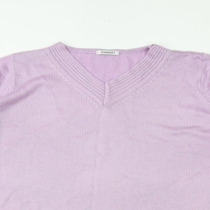 Close-up detail of Damart women’s purple jumper, size UK 14