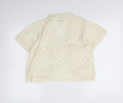 Back view of CHIC women’s ivory cardigan jumper, size XL
