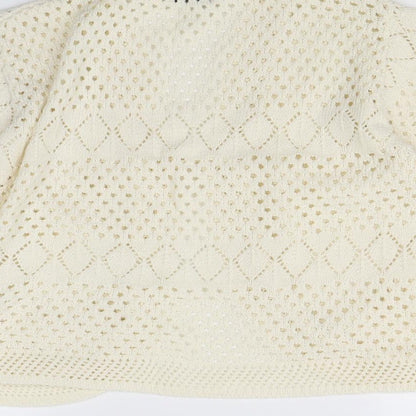 Brand and care label for CHIC women’s ivory cardigan jumper, size XL