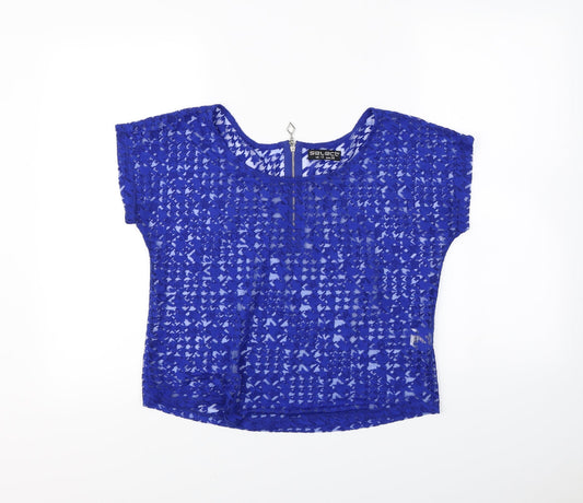 Select Womens Blue   Cropped T-Shirt Size 10