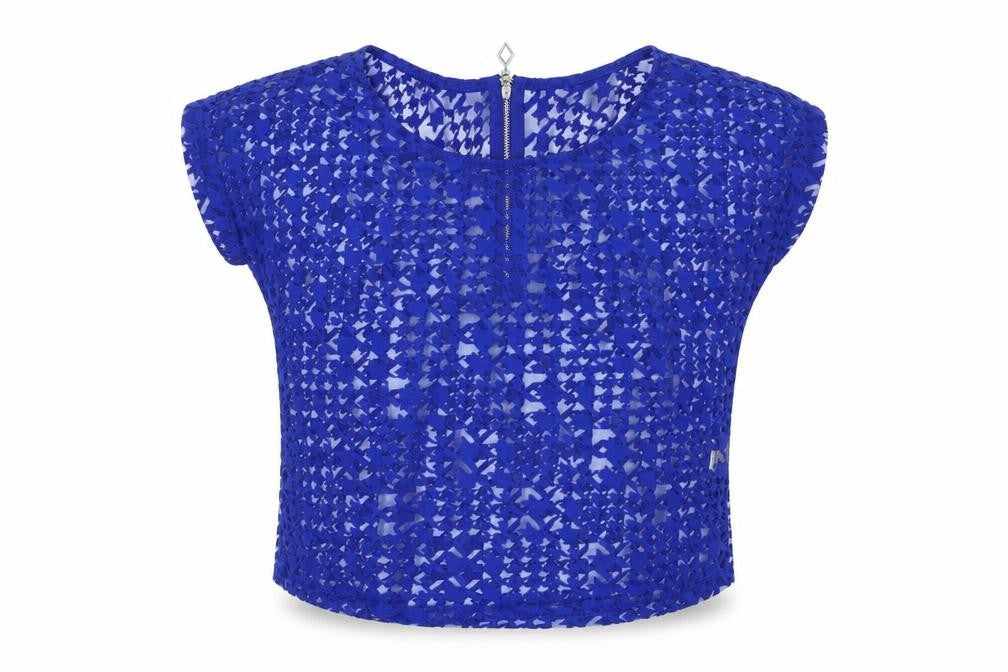 Select Womens Blue   Cropped T-Shirt Size 10