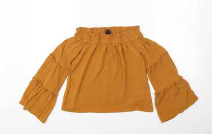 Additional front view of Primark women’s brown basic blouse, size UK 6