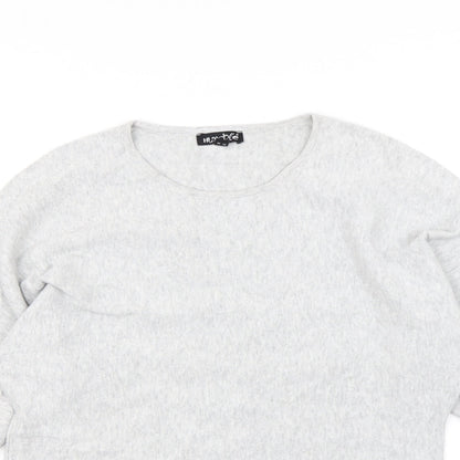 Close-up detail of Marbel women’s grey jumper, size XS